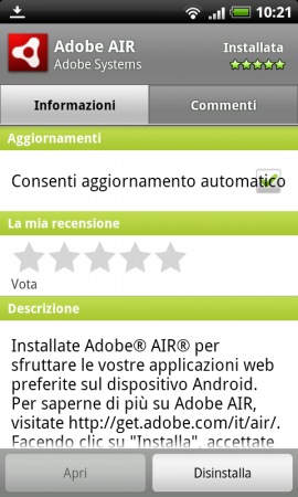 Adobe Air per Android disponibile sul Market