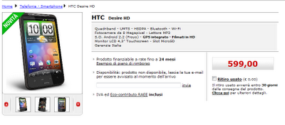 HTC Desire HD da Mediaworld