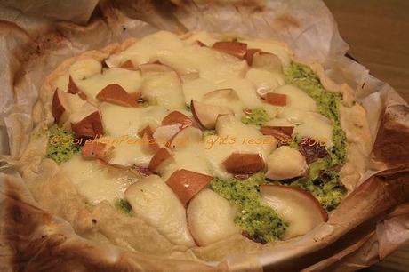 Gateau di broccoli, soppressata e provola affumicata.