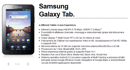 Samsung Galaxy Tab arriva con 3 Italia