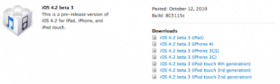 Rilasciato iOS 4.2 beta 3, ecco le principali novità