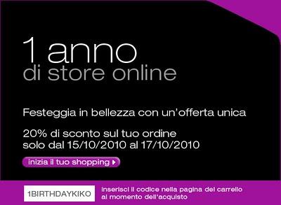 Happy B-day all'E-Commerce di Kiko!!!