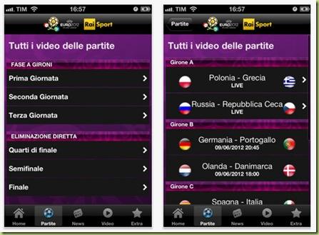 RaiEuro2012streamingiphone thumb Gli Europei di calcio in diretta streaming su iPhone con lapp Rai Euro 2012