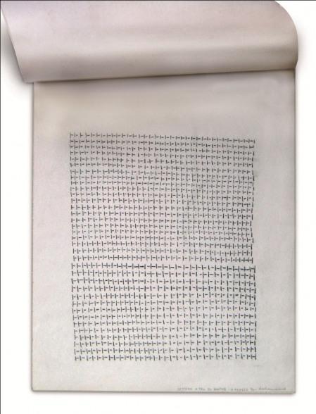 Dadamaino, gli anni ’70, Galleria Cortina, Alfabeto della mente_Lettera a Tall El Zaatar - 1976_cm29,5x21_china su cartoncino Dadamaino, gli anni ’70, Galleria Cortina, Alfabeto della mente_Lettera a Tall El Zaatar - 1976_cm29,5x21_china su cartoncino