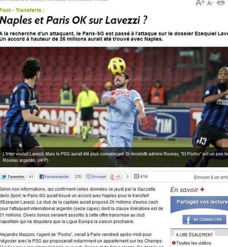 FOTO,CLAMOROSO – Anche L’Equipe conferma Lavezzi al Psg,ecco quanto andrà a guadagnare