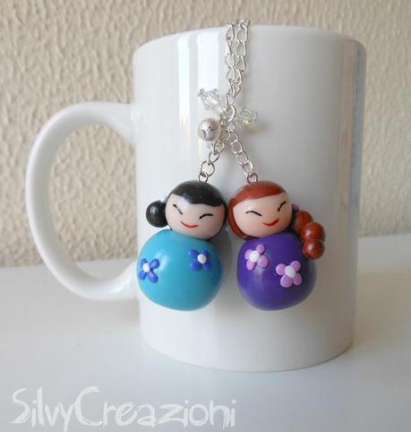 Collana con bamboline giapponesi personalizzate