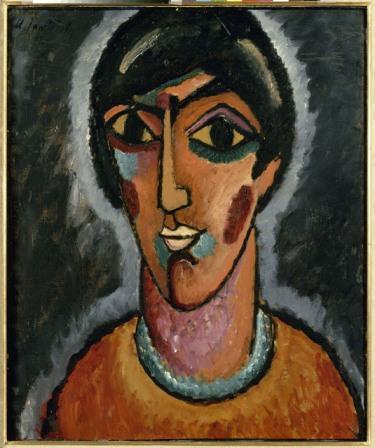 Alexei von Jawlensky (1864 - 1941), Byzantinerin (Helle Lippen), 1913, Huile sur carton, 64 x 53.5 cm, Donation M. Robert Haas, 1982; © Collection Centre Pompidou, dist. RMN / Droits réservés