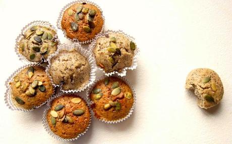 Mini Muffin ai semi di papavero e zucca