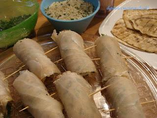 Involtini di storione e melanzane