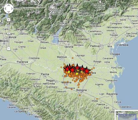 Nuova scossa di terremoto in Emilia di M 5.1