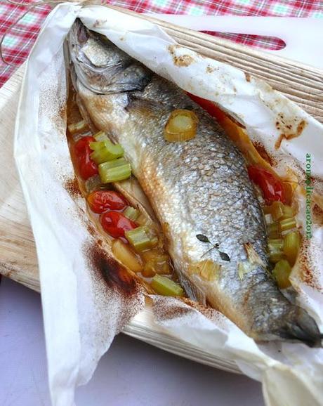 Branzino al cartoccio con Timo limoncino