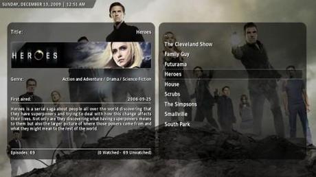 SKIN XBMC : Back-Row si aggiorna alla versione 3.5.7