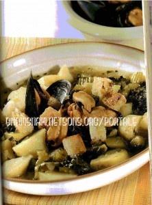 Zuppa di verdure e cozze