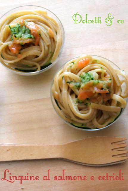 Linguine fredde al salmone e cetrioli