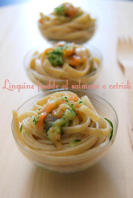 Linguine fredde al salmone e cetrioli