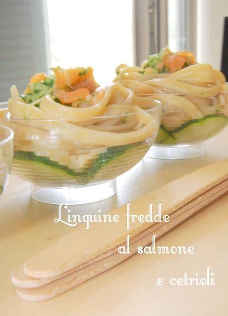 Linguine fredde al salmone e cetrioli