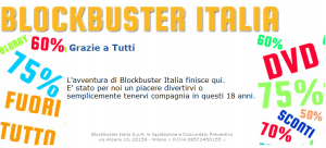Blackbuster Italia ringrazia e chiude