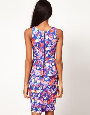 Immagine 2 di ASOS - Vestito a peplo con stampa floreale