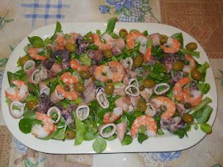 RICETTE: insalata di gamberi e calamaretti
