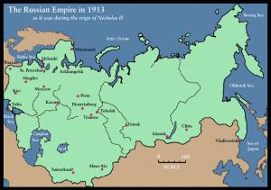 Estensione dell'Impero Russo nel 1913