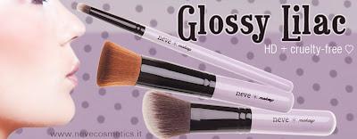 Novità Neve Cosmetics: Glossy Lilac, la nuova serie di pennelli ad alta definizione.