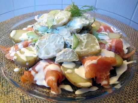 Insalata svedese di patate e salmone affumicato di Alice