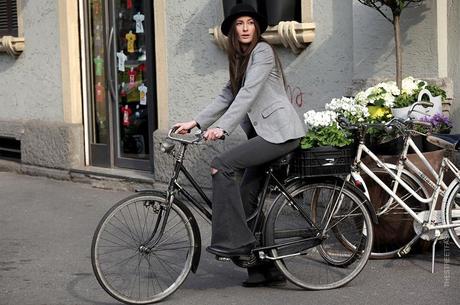 In the Street...Models Off-Duty...Bicycle Riding