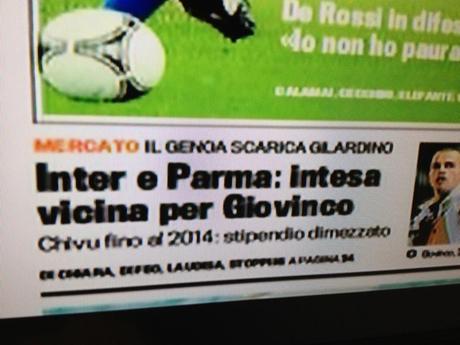 FOTO – Ecco la prima pagina della Gazzetta dello Sport,Genoa scarica Gila,Giovinco andrà al…