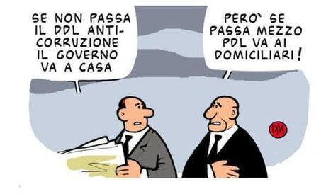 Vignetta sul ddl anticorruzione / sottolinea lo stato di degrado della Vignetta sul ddl anticorruzione / sottolinea lo stato di degrado della