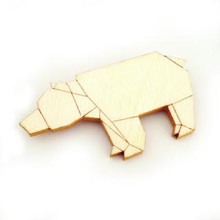 Origami bear brooch @ Etsy Italia Team charity shop