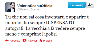 Valerio Scanu contro Cristiano Malgioglio: andò cojo cojo