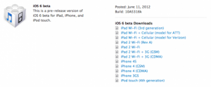 Rilasciata da Apple la prima beta di iOS 6-Ecco i link diretti per il download!