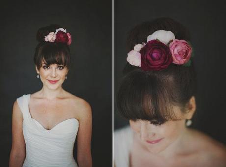 purple floral hair piece