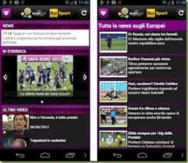androidstreamingeuropeiitalia thumb Lo streaming degli Europei arriva su Android con lapplicazione RAI Euro 2012