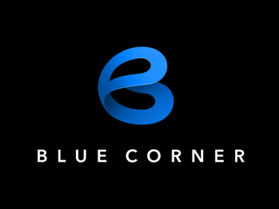 blue corner minimal logo