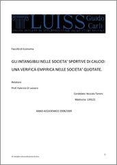 Tesi intagibili Gli intangibili nelle società sportive di calcio: una verifica empirica nelle società quotate