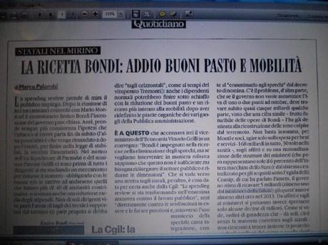 Assalto di Bondi al buono pasto e minacce di mobilità: lavoratori a tasche vuote, sfera pubblica a rischio, insorgono i sindacati di base