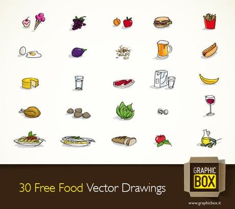 30 Free Food Vector icons – Cibo vettoriale