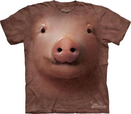 T-shirt con illustrazioni realistiche di animali