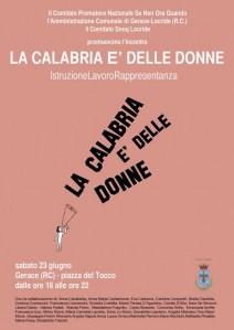 Gerace: “La Calabria è delle donne-Istruzione, Lavoro, Rappresentanza”