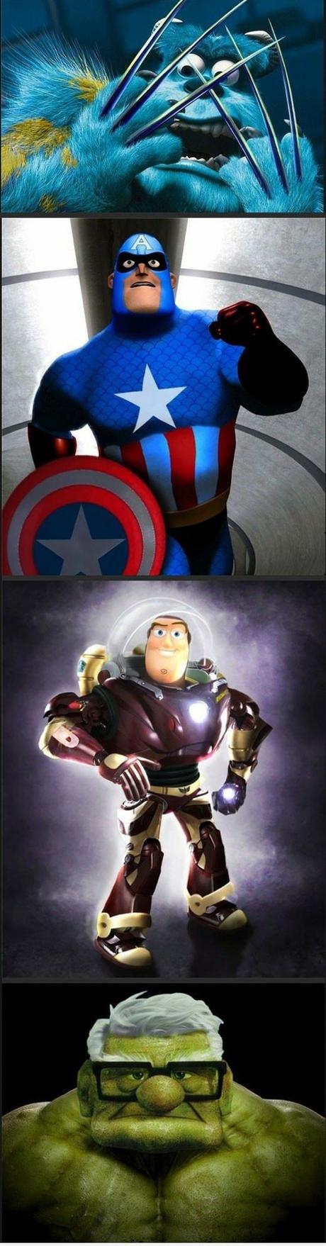 Mashup tra la Marvel e la Pixar
