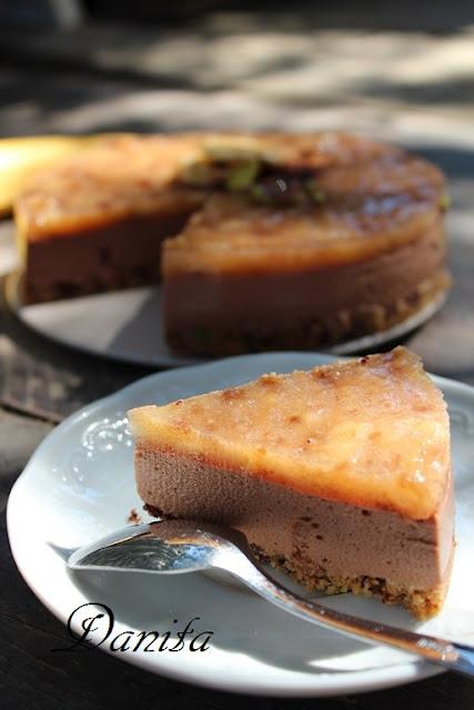 Cheese cake fredda cioccolattosa alle banane