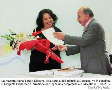 La Maestra Maria Teresa Disogra  di Maratea va in pensione