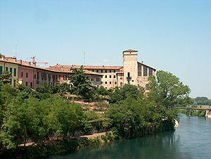 English: The river Adda and the fort of the to...