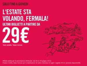 Volotea: luglio e agosto vola a 29€