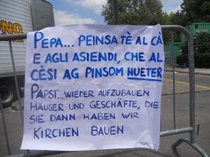 “Papa, pensa tu alle case e alle aziende, che alle chiese ci pensiamo noialtri”