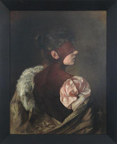 Markus Schinwald, Amelie, 2012, Oil on canvas, 79 x 62,5 cm, galleria Giò Marconi, Milano arte expo