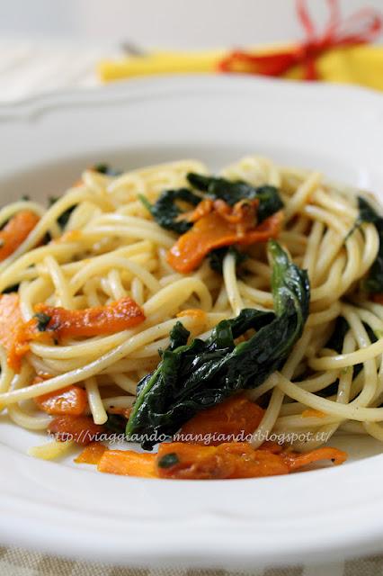 SPAGHETTI CON SPINACINI FRESCHI E ZUCCA