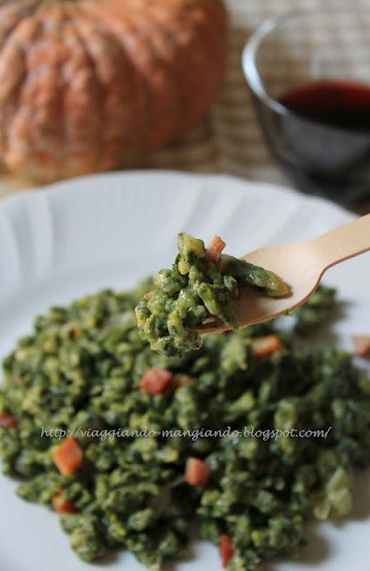 SPATZLE AGLI SPINACI CON BURRO E SPECK