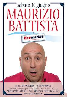Il comico Maurizio Battista a Zoomarine. Sabato 30/06